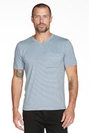 Men's Princeton Wide Pocket V-Neck Stripe Tee - view 19