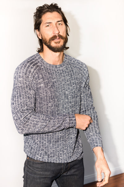 Men's Soft Knit Melange Wide Neck Pullover Sweater – Mika Jaymes