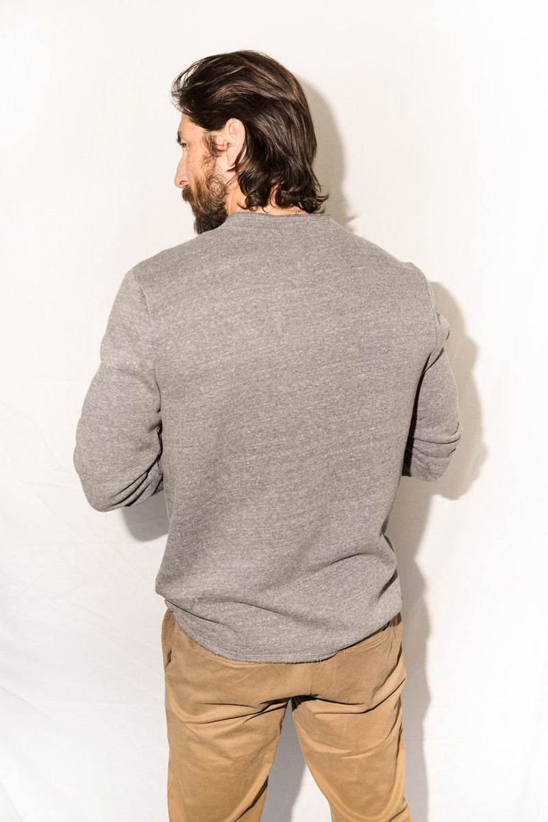 Men's French Terry Raw Neck Pocket Sweater