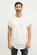 Men's Modal Center Stitch Curved Bottom Crew Neck Tee - view 5