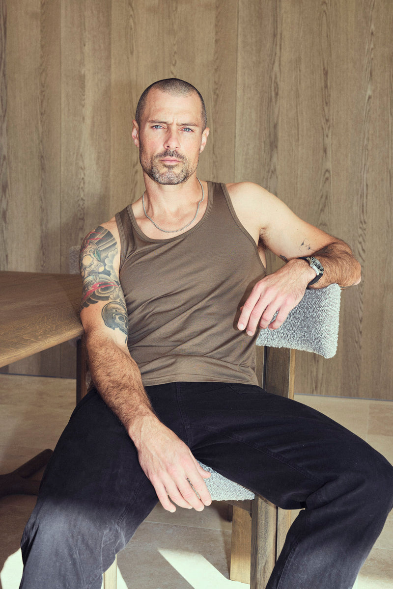 Men's Modal Scoop Neck Tank Top — Herb
