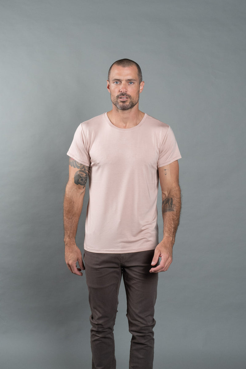 Men's Modal Crew Neck Tee — Dust Rose