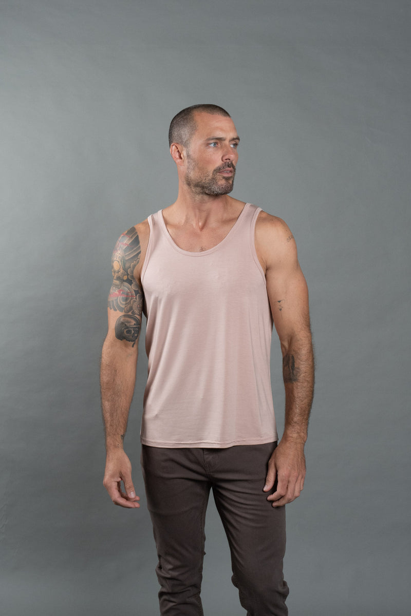 Men's Modal Scoop Neck Tank Top — Dust Rose