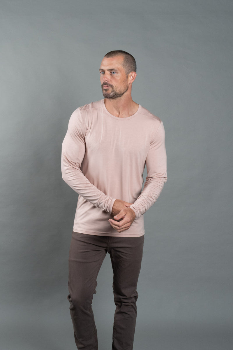 Men's Dylan Modal Long Sleeve Tee — Dust Rose