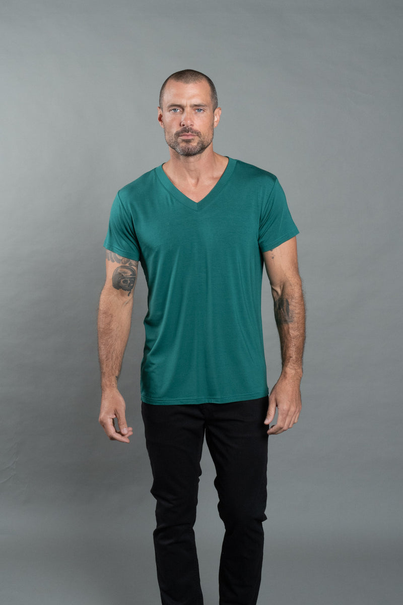 Men's Modal Classic V-Neck Tee — Teal