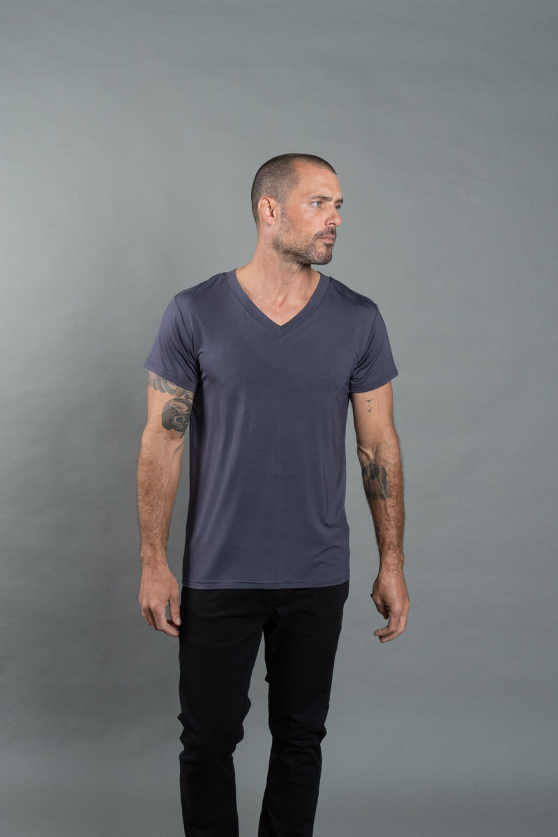 Men's Modal Classic V-Neck Tee — Graphite
