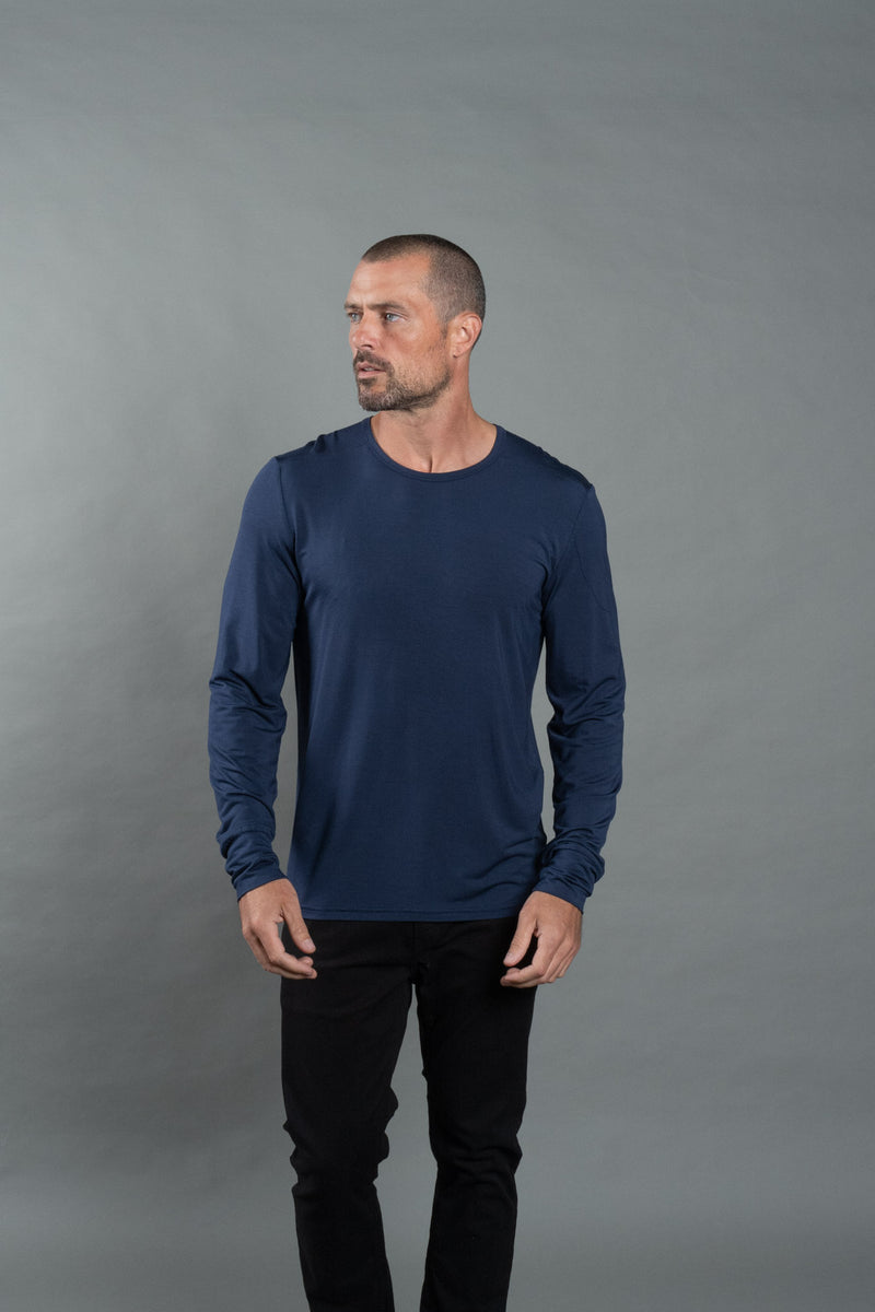 Men's Dylan Modal Long Sleeve Tee — Navy