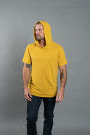 Men's Linen Blend Short Sleeve Hoodie — Mika Jaymes (view 7)