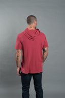 Men's Linen Blend Short Sleeve Hoodie — Mika Jaymes (view 3)