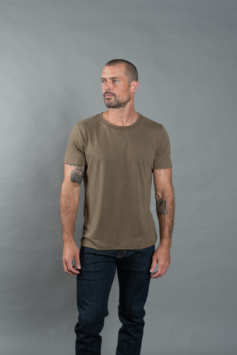 Men's Brolin Raw Neck Crew Tee — Herb