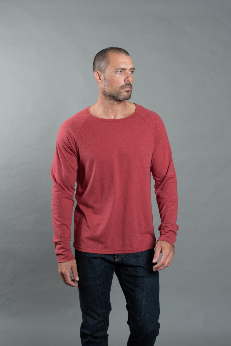 Men's Cameron Tri-Blend Long Sleeve Tee — Burnt Red