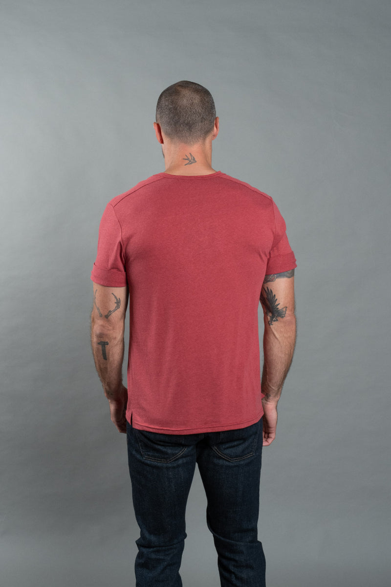 Men's Jersey Raw Neck Curved Pocket Tee
