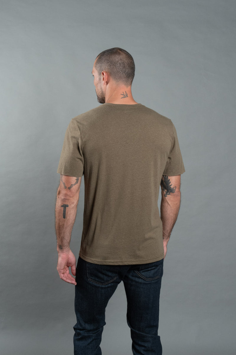 Men's Warren Wide Pocket Cotton Linen V-Neck Tee