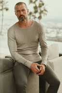 Men's Linen Blend Wide Cuff Long Sleeve Tee — Mika Jaymes (view 17)