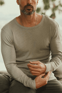Men's Linen Blend Wide Cuff Long Sleeve Tee — Mika Jaymes (view 18)