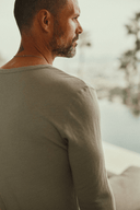Men's Linen Blend Wide Cuff Long Sleeve Tee — Mika Jaymes (view 19)