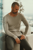 Men's Linen Blend Wide Cuff Long Sleeve Tee — Mika Jaymes (view 20)
