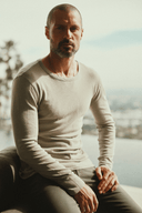 Men's Linen Blend Wide Cuff Long Sleeve Tee