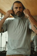Men's Jersey Tee Kangaroo Pocket Hoodie — Mika Jaymes (view 12)