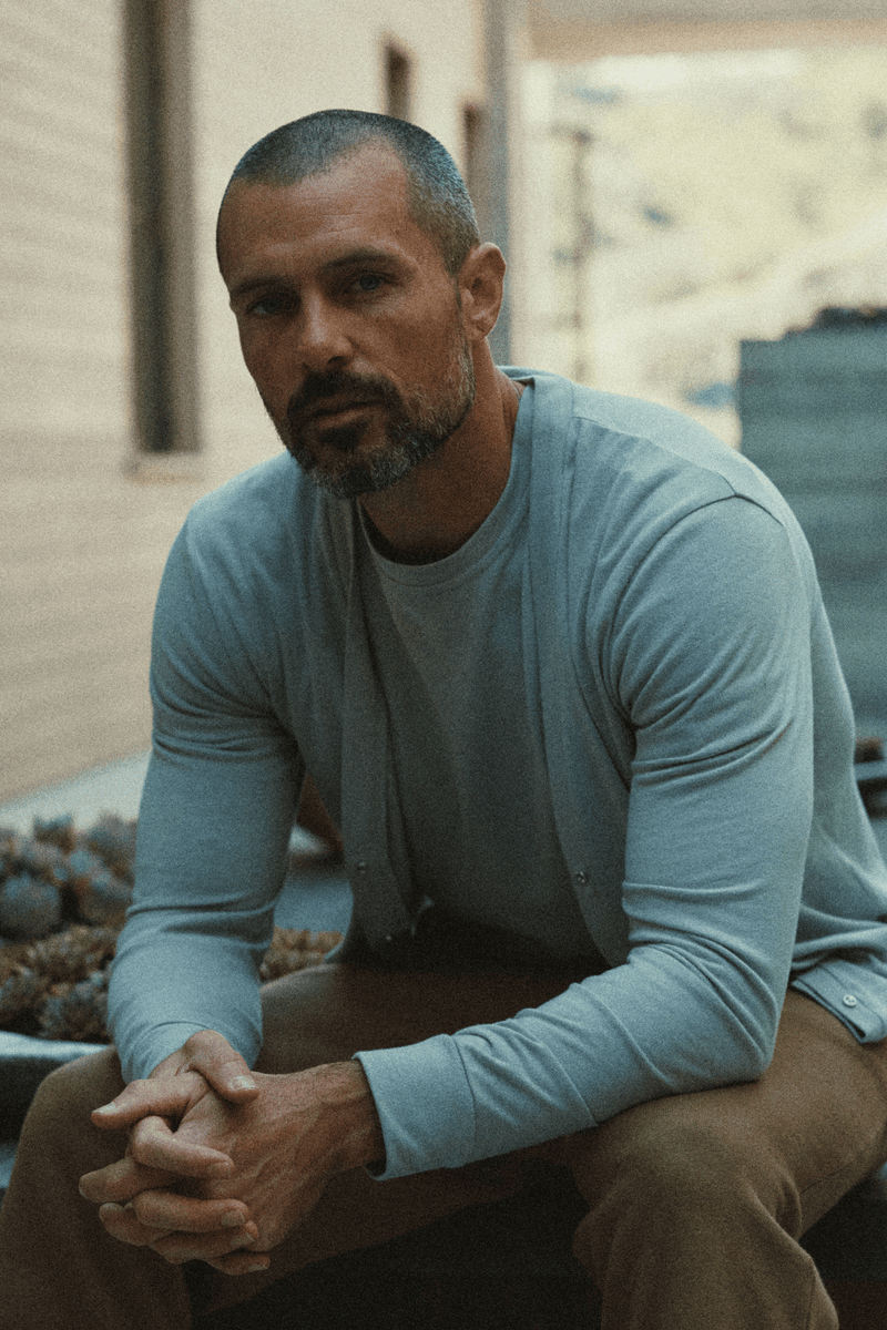 Men's Tri-Blend Cardigan Sweater — Dove Grey