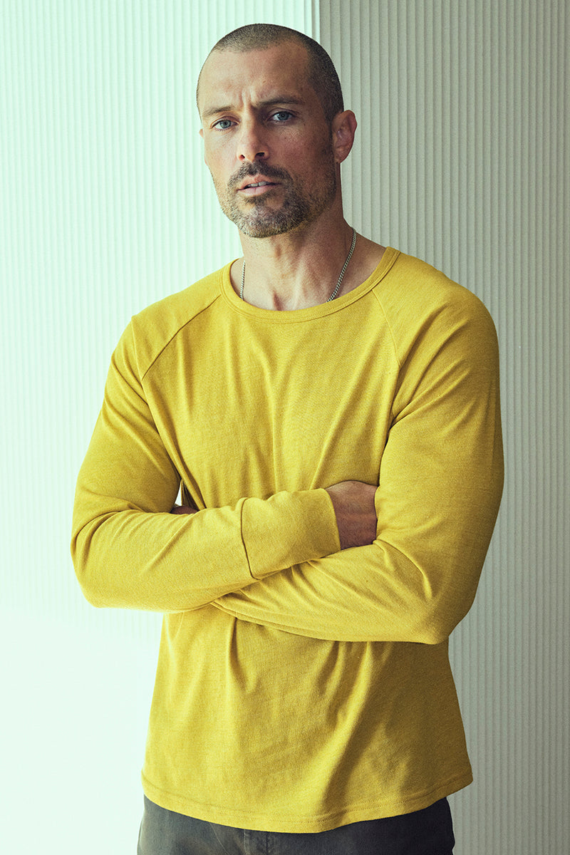 Men's Cameron Tri-Blend Long Sleeve Tee — Mustard