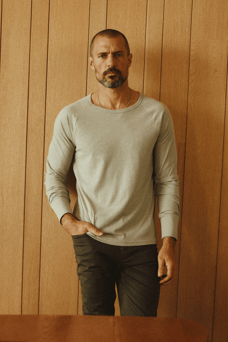 Men's Cameron Tri-Blend Long Sleeve Tee — Brown