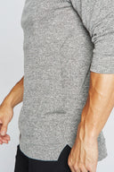 Men's 3/4 Sleeve Cowl Neck Visor Hoodie - Melange - view 4