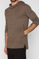 Men's 3/4 Sleeve Cowl Neck Visor Hoodie - view 19