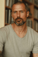 Men's Cotton Linen V-Neck Tee — Mika Jaymes (view 3)