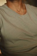 Men's Cotton Linen V-Neck Tee — Mika Jaymes (view 8)
