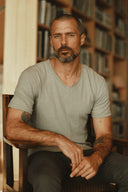 Men's Cotton Linen V-Neck Tee