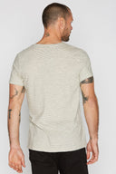 Men's Cross V-Neck Stripe Tee - Ivory / Black - view 2
