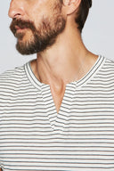 Men's Cross V-Neck Stripe Tee - White / Black - view 3