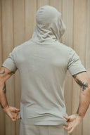 Men's Linen Blend Short Sleeve Hoodie — Mika Jaymes (view 13)
