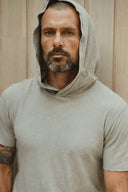Men's Linen Blend Short Sleeve Hoodie — Mika Jaymes (view 9)