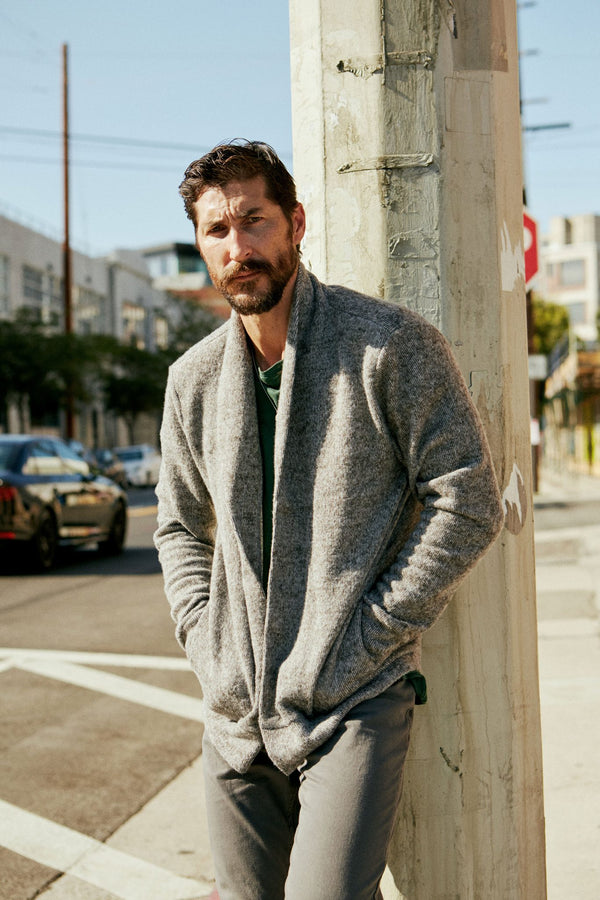 Men's Soft Knit Melange Cardigan Sweater