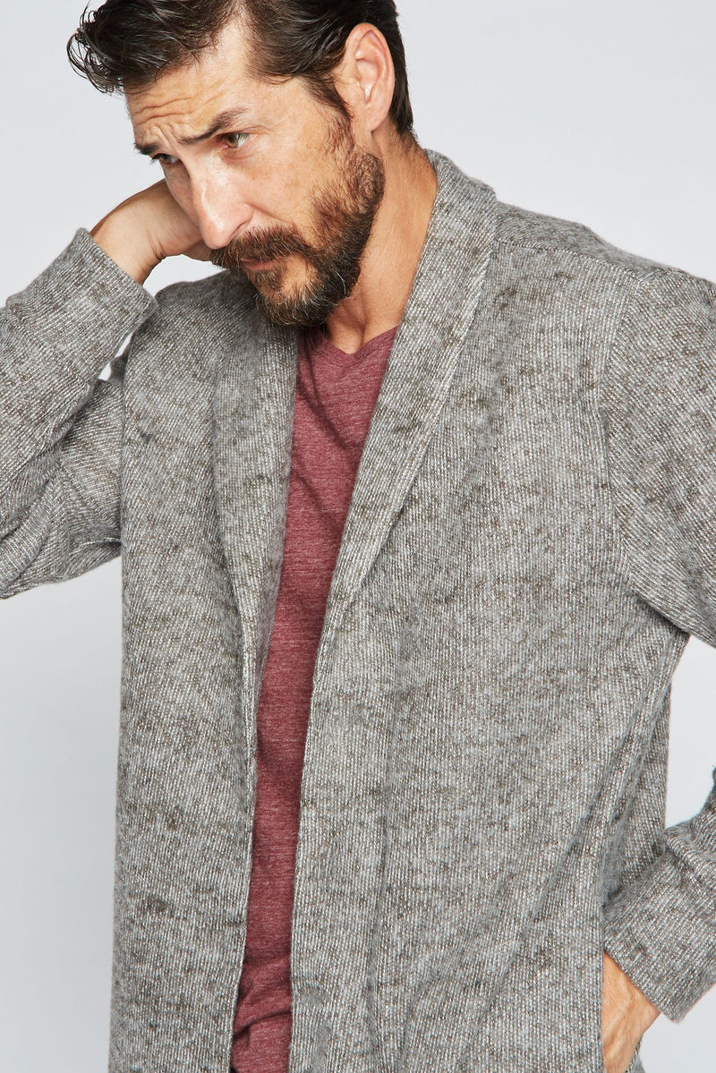 Men's Soft Knit Melange Cardigan Sweater — Brown
