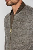 Men's Soft Knit Melange Bomber Jacket — Mika Jaymes (view 3)