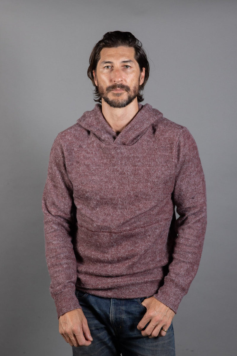 Men's Soft Knit Melange Pullover Hoodie — Maroon