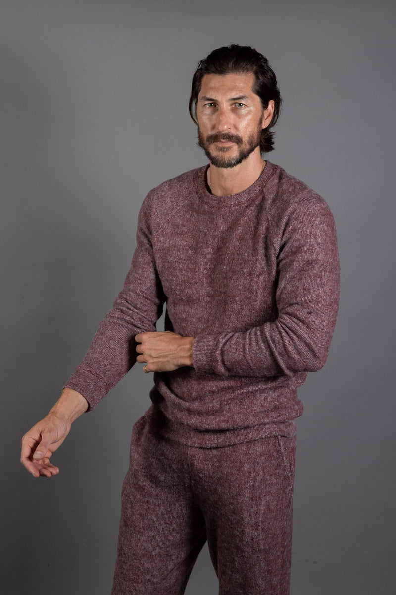 Men's Soft Knit Melange Pullover Sweater — Maroon