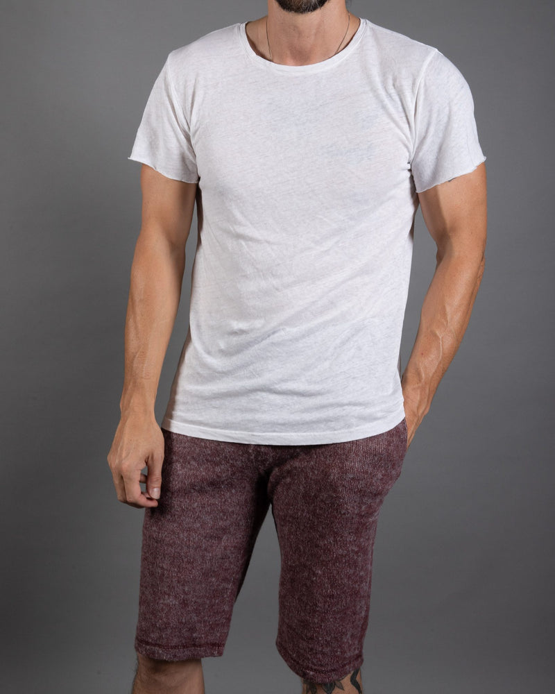 Men's Soft Knit Melange Shorts — Maroon