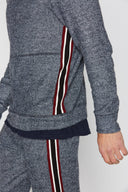 Men's Soft Knit Melange Side Stripe Hoodie - view 2