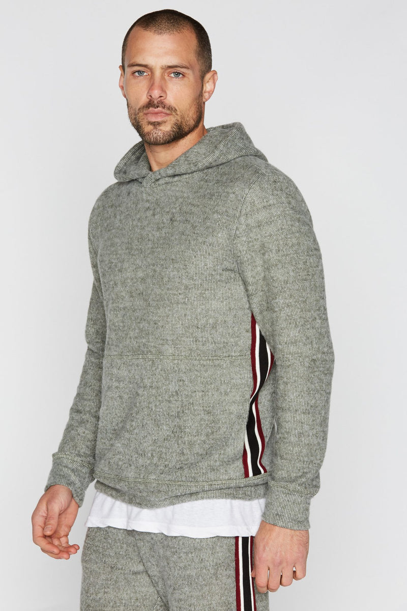 Men's Soft Knit Melange Side Stripe Hoodie — Army
