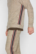 Men's Soft Knit Melange Side Stripe Pullover Sweater - view 3