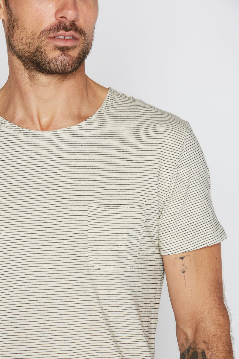 Men's Sailor Pocket Stripe Tee - Ivory / Black — Default