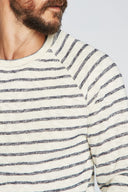 Men's Slub Jersey Pullover Sweater - Navy/Cream Stripe - view 3
