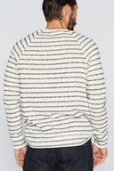 Men's Slub Jersey Pullover Sweater - Navy/Cream Stripe - view 4