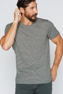 Men's V-Pocket Stripe Tee - Black / Grey