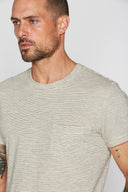 Men's V-Pocket Stripe Tee - Ivory / Black