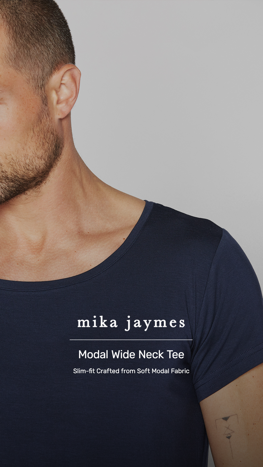 Modal Wide-Neck Tee — Ultra-Soft, Oversized Open Collar | Mika Jaymes